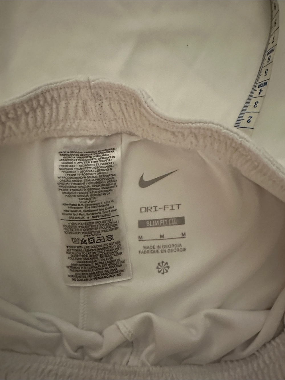 Nike White Athletic Shorts with Black Swoosh slim fit - Picture 2 of 4